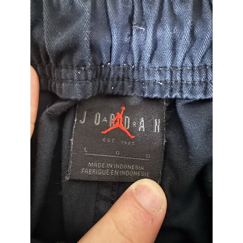 Jordan Cargo Pants Adult Large Black Flight Stretch Drawstring Mens